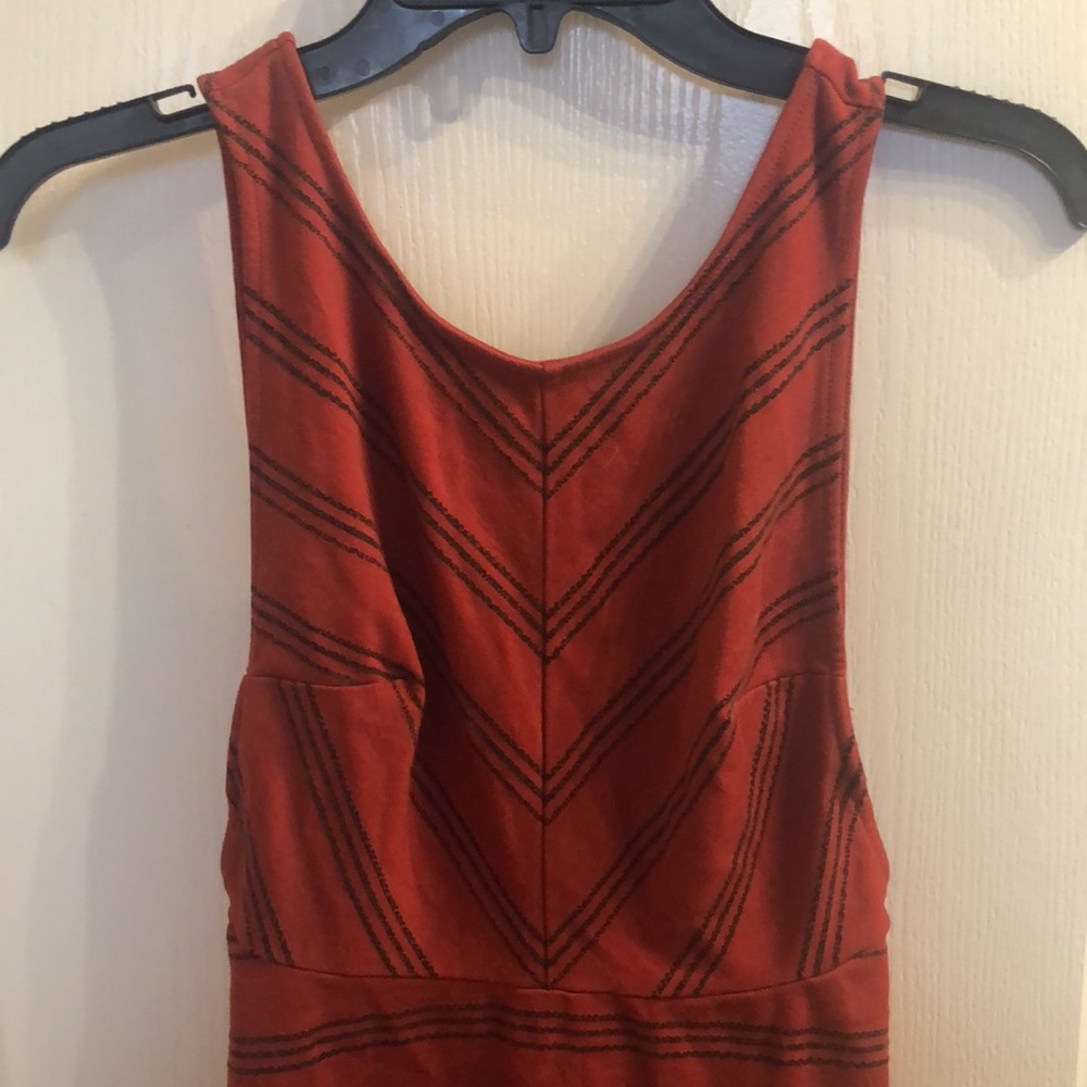 Free People Open Back Red Chevron Dress